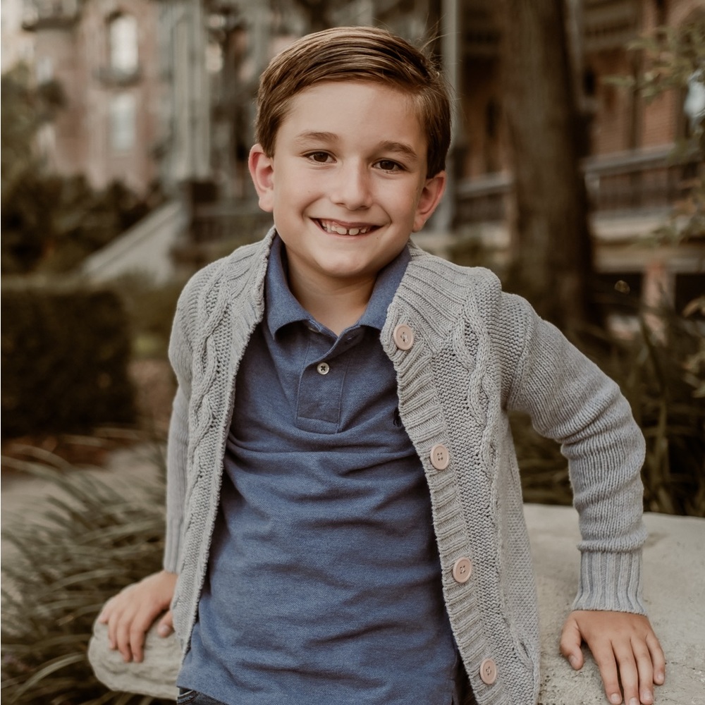 EYE SPY boys gray cable knit cardigan